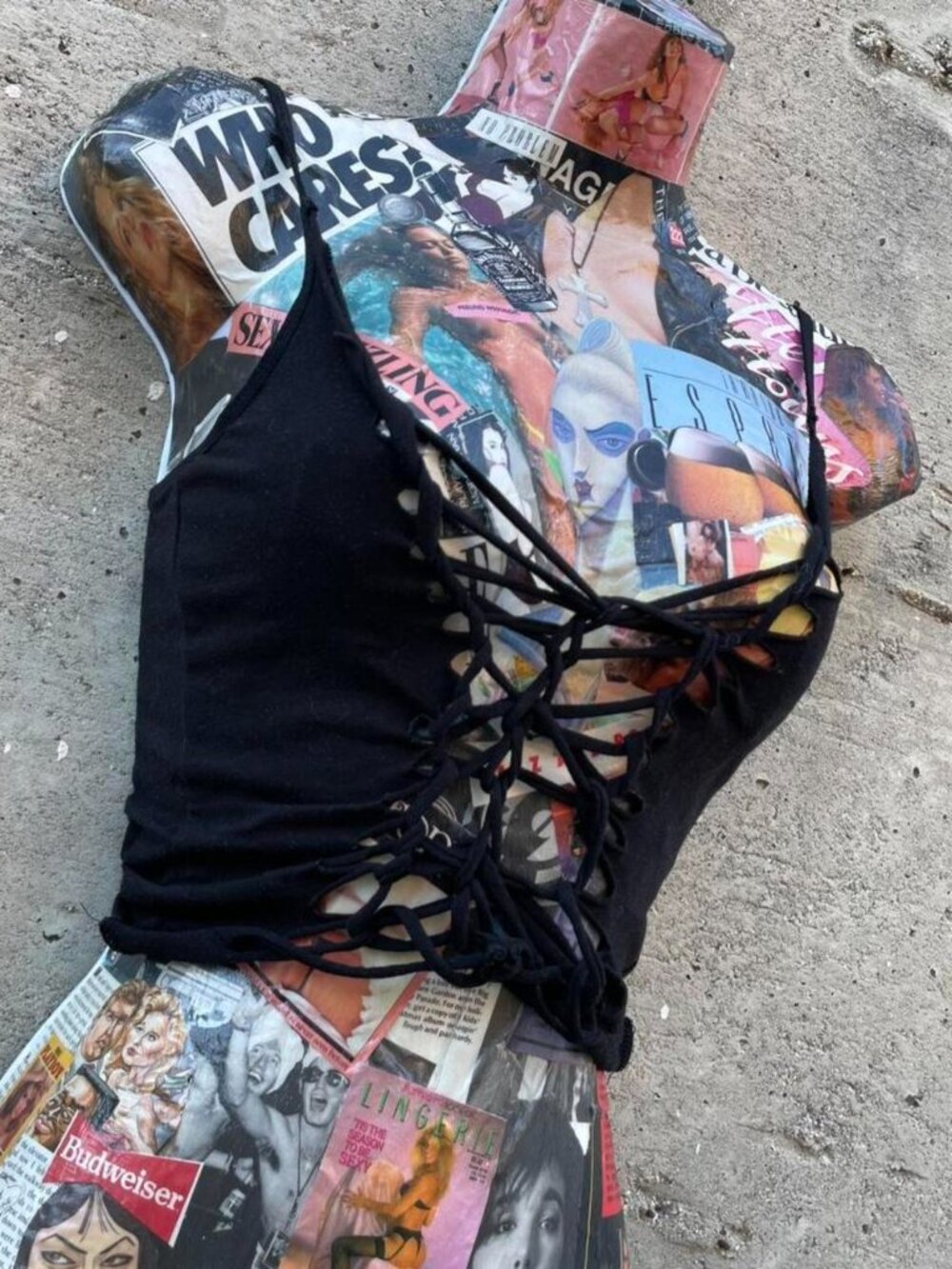 ♡ dark fairy cropped braided cami ♡